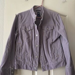 GAP Women's Lavender-Purple Button-Front Jean Jacket